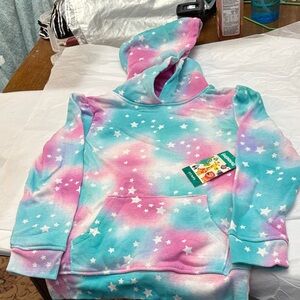Garanimals Tie-Dye Pink and Blue Kids Hoodie with Stars